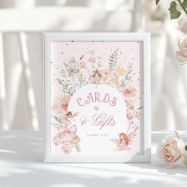 Fairy Cards and gifts Whimsical Pink Birthday Poster (Skapare uppladdad)
