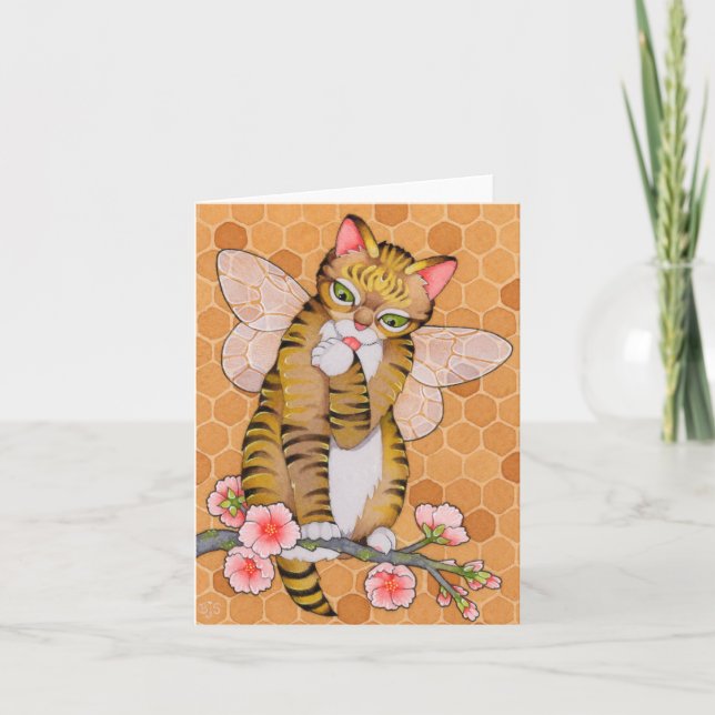 Fairy Cats Affirmation Söt cat fairy TABBY-kort Tack Kort (Framsida)