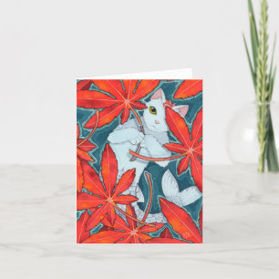Fairy Cats Affirmation sött Katt AUTUMN-kort Tack Kort