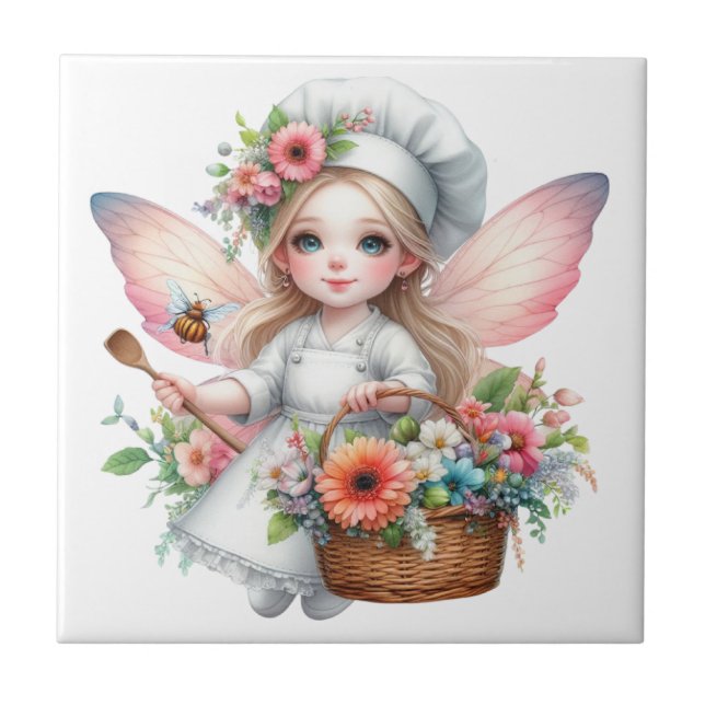 Fairy Chef Ceramic Tile Kakelplatta (Framsidan)