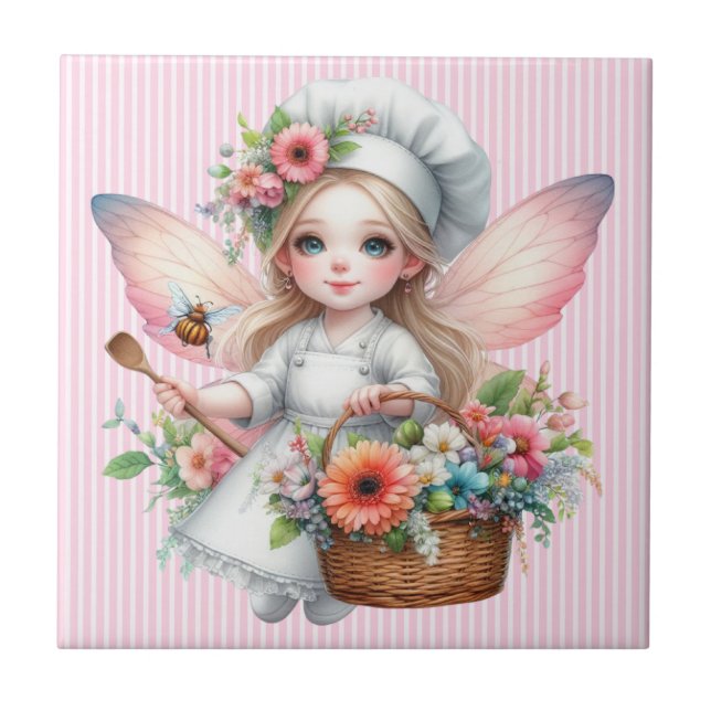 Fairy Chef Ceramic Tile Kakelplatta (Framsidan)
