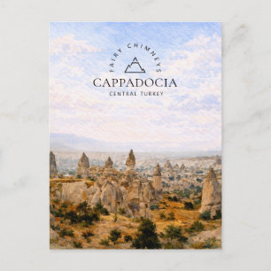 Fairy Chimneys Cappadocia   Turkiet Akvarell Helg Vykort