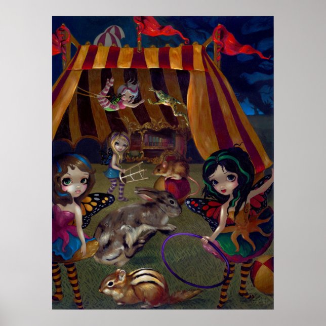 Fairy Circus ART-utskrift av fantasi-älvor Poster (Framsidan)