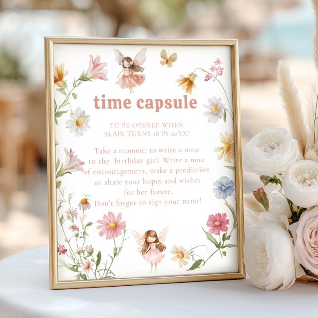 Fairy Colorful Widblomma Birthday Time Capsule Poster (Skapare uppladdad)