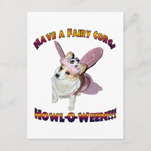 Fairy Corgi Howl-o-ween Vykort