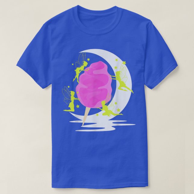 Fairy Cotton Candy Floss Night Måne T Shirt (Design framsida)