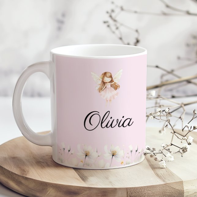 Fairy Cute Garden Enchanted Personlig Namn Kaffemugg (Skapare uppladdad)