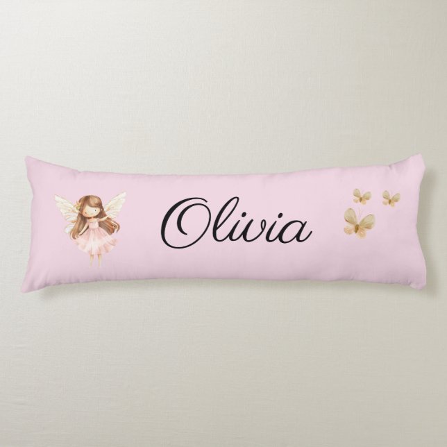 Fairy Cute Garden Enchanted Personlig Namn Kroppskudde (Framsidan)