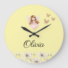 Fairy Cute Garden Enchanted Personlig Namn Stor Klocka
