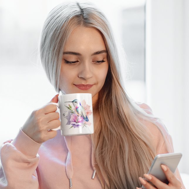 Fairy Cute Hummingbird for Bird Älskare Custom Nam Två-Tonad Mugg (Skapare uppladdad)