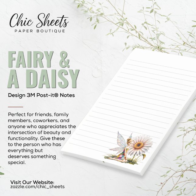 Fairy & Daisy Design Linjerade 3M Post-it® Notes Post-it Block (Skapare uppladdad)
