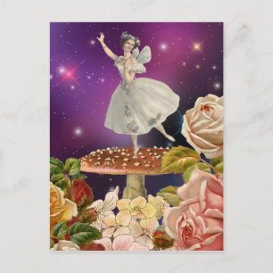 Fairy Dancing på en svamp Vykort