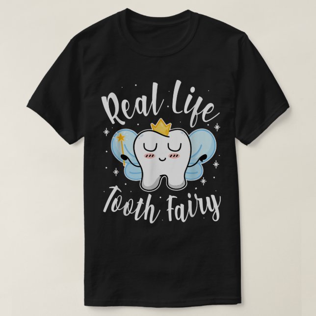 Fairy Dental Hygienist Design, en fantastisk verkl T Shirt (Design framsida)