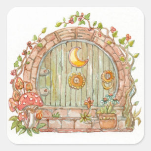 Fairy Door Fyrkantigt Klistermärke
