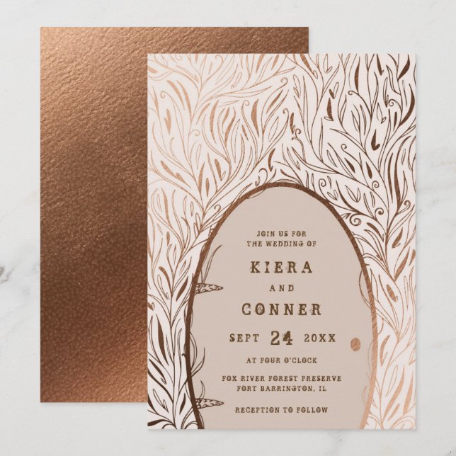 Fairy Door Irish Folklore Fairytale Träd Bröllop Inbjudningar (Fram/baksida)