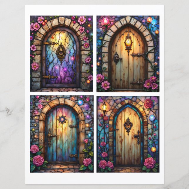 Fairy door scenes ephemera card cutouts (Framsida)