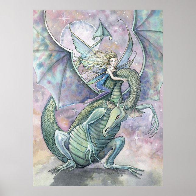 Fairy Dragon Affischtryck av Molly Harrison Poster (Framsidan)