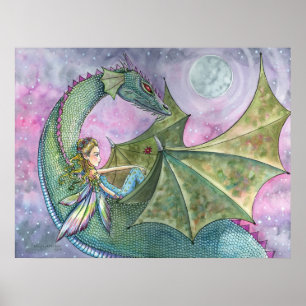 Fairy Dragon Affischtryck av Molly Harrison Poster