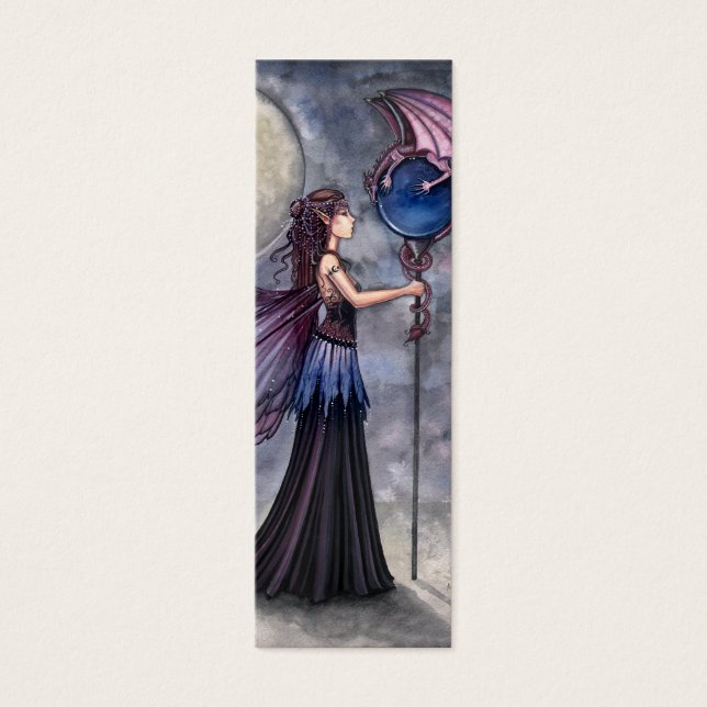 Fairy Dragon Bokmärke av Molly Harrison Litet Visitkort (Framsidan)