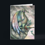 Fairy Dragon Fantasy Card av Molly Harrison Kort<br><div class="desc">Från Fantasy Art of Molly Harrison,  www.mollyharrisonart.com. Besök min webbplats för mer information om mig och min konst. Tack för att du tittar! All innehåll © Molly Harrison 2003-2009</div>