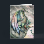 Fairy Dragon Fantasy Card av Molly Harrison Kort<br><div class="desc">Från Fantasy Art of Molly Harrison,  www.mollyharrisonart.com. Besök min webbplats för mer information om mig och min konst. Tack för att du tittar! All innehåll © Molly Harrison 2003-2009</div>