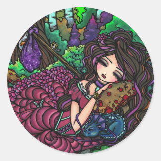 Fairy Dragon Fantasy Forest Art Runt Klistermärke