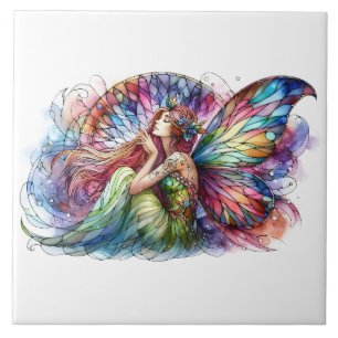 Fairy Dream Enchanting Rainbow Vingar Kakelplatta