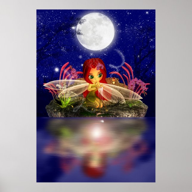 Fairy Dreams Fantasy Tecknad Fairy Print Cute Poster (Framsidan)