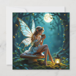 Fairy Drinking Coffee Enchanted Forest