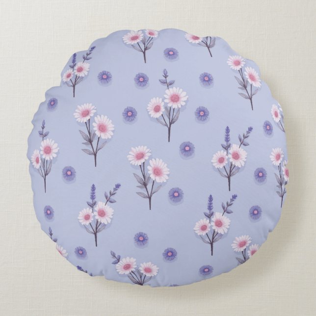 Fairy Dust Daisies Rund Kudde (Framsidan)