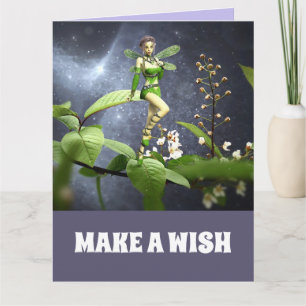 FAIRY ELF GIRL FOREST BIRTHDAY Greeting Card Kort