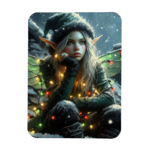 Fairy Elf with jul Ljus Magnet