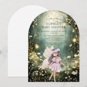 Fairy Enchanted Forest Baby Shower Inbjudningar
