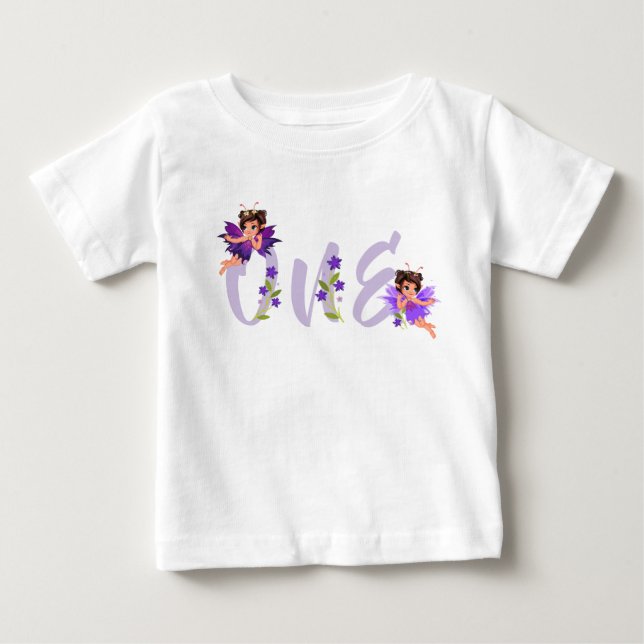 Fairy Enchanted Forest Girl en Birthday Baby T Shirt (Framsida)