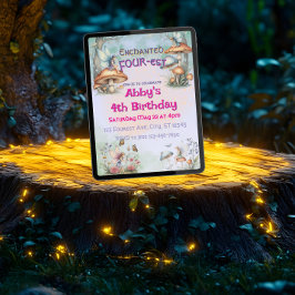 Fairy Enchanted Four-est-födelsedagspresent Inbjudningar