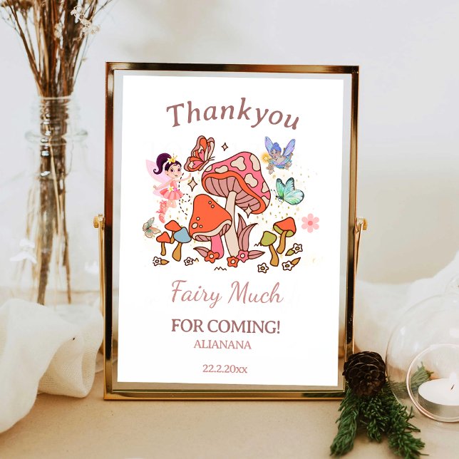 Fairy Enchanted Mashroom 1 Birthday Tack Fototryck (Skapare uppladdad)