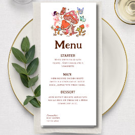 Fairy Enchanted Mashroom Minimal 1st Birthday Meny