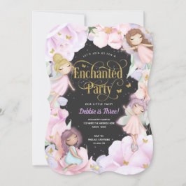 Fairy Enchanted Party, Garden Flower Flickfödelsed Inbjudningar