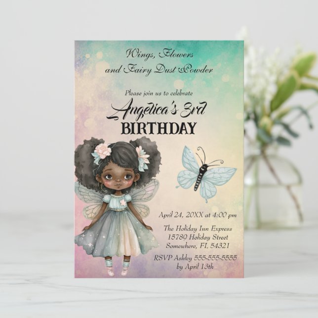 Fairy Fairy Birthday Inbjudningar (Stående Fram)