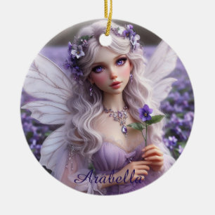 Fairy Fairy in Violes Julgransprydnad Keramik