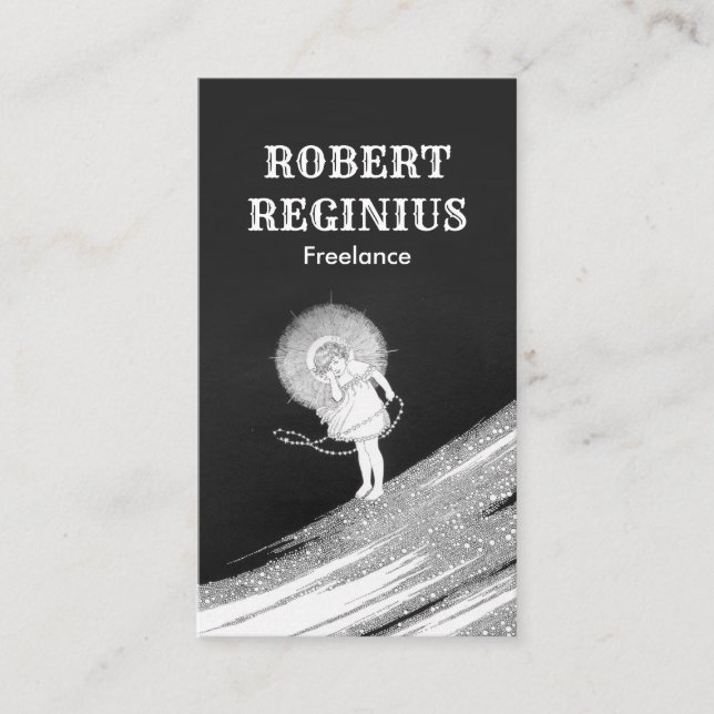 Fairy Fairyland Vintage Art Visitkort (Framsida)