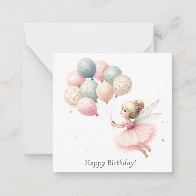 Fairy Fantasy Birday Note Card Anteckningskort (Framsida)
