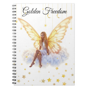 Fairy fantasy blonde Flickmoln sitta magisk Anteckningsbok