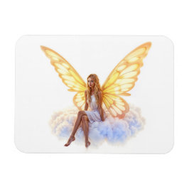 Fairy fantasy blonde Flickmoln sitta magisk Magnet