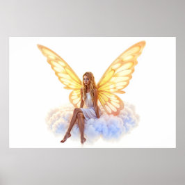 Fairy fantasy blonde Flickmoln sitta magisk Poster