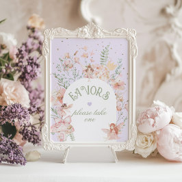 Fairy Favors Whimsical Purple 1st Birthday Poster