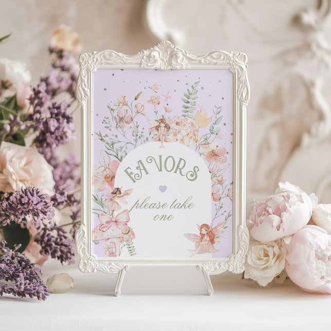 Fairy Favors Whimsical Purple 1st Birthday Poster (Skapare uppladdad)