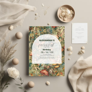 Fairy First 1st Birthday Enchanged Forest Inbjudningar