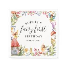 Fairy First Birday 1 Birthday Pappersservett