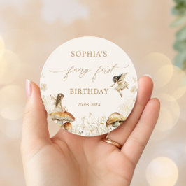 Fairy First Birthday Boho Runt Klistermärke